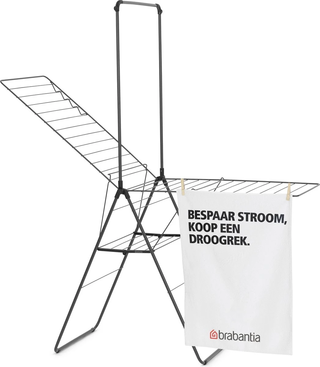 Brabantia HangOn Droogrek Inklapbaar - 25 Meter - Met Stang - Matt Black 10 Brabantia HangOn Droogrek Inklapbaar - 25 Meter - Met Stang - Matt Black - Afbeelding 8