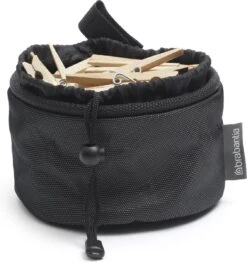 Brabantia HangOn Droogrek Inklapbaar - 25 Meter - Met Wasknijpertasje - Matt Black -Brabantia 1133x1200