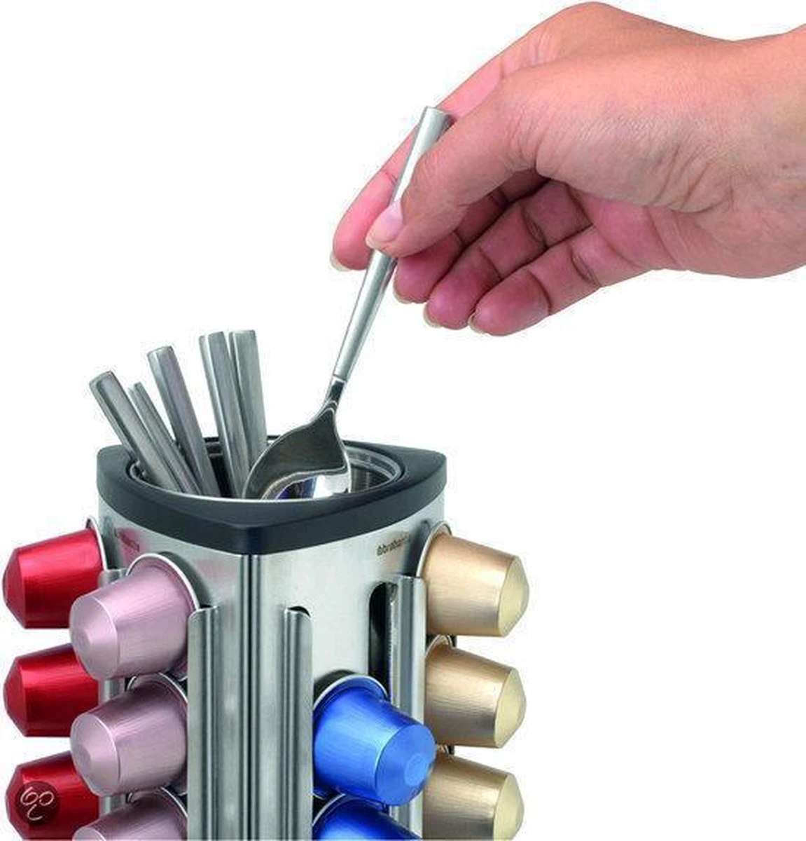 Brabantia Capsulehouder - Met Uitneembaar Bakje - Matt Steel - Geschikt Voor Nespresso Cups 8 Brabantia Capsulehouder - Met Uitneembaar Bakje - Matt Steel - Geschikt Voor Nespresso Cups - Afbeelding 6