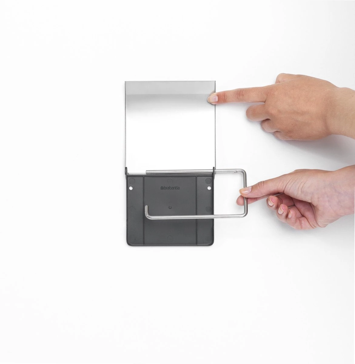 Brabantia ReNew WC Rolhouder - Met Klep - Matt Steel 10 Brabantia ReNew WC Rolhouder - Met Klep - Matt Steel - Afbeelding 8