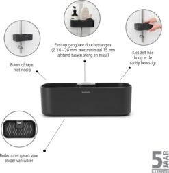 Brabantia ReNew Doucherek - Zonder Boren - Dark Grey -Brabantia 1173x1200 2