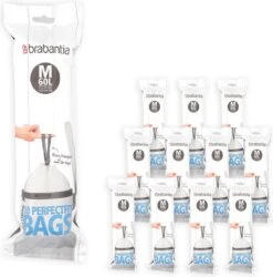 Brabantia PerfectFit Vuilniszakken - 60 L - Code M - 12 Rollen X 10 Stuks