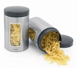 Brabantia Voorraadbus - 1,4 L - Matt Steel Fingerprint Proof / Matt Black Deksel - Met Venster 21 Brabantia Voorraadbus - 1,4 L - Matt Steel Fingerprint Proof / Matt Black Deksel - Met Venster -Brabantia 1200x1060