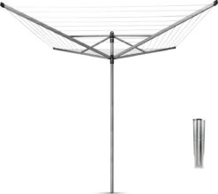 Brabantia Lift-O-Matic Droogmolen Met Grondanker - 50 M - Metallic Grey -Brabantia 1200x1062 1
