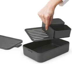 Brabantia Make & Take Bento Lunchbox Incl Bentobox - Large - Kunststof - Dark Grey -Brabantia 1200x1067