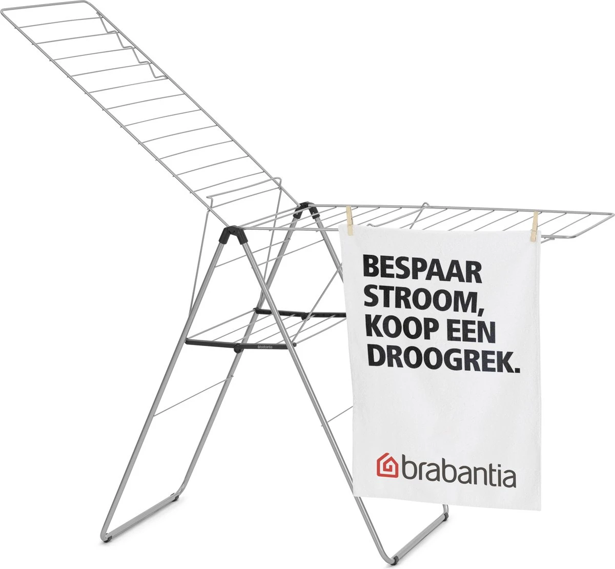 Brabantia HangOn Droogrek Inklapbaar - 25 Meter - Metallic Grey 9 Brabantia HangOn Droogrek Inklapbaar - 25 Meter - Metallic Grey - Afbeelding 7