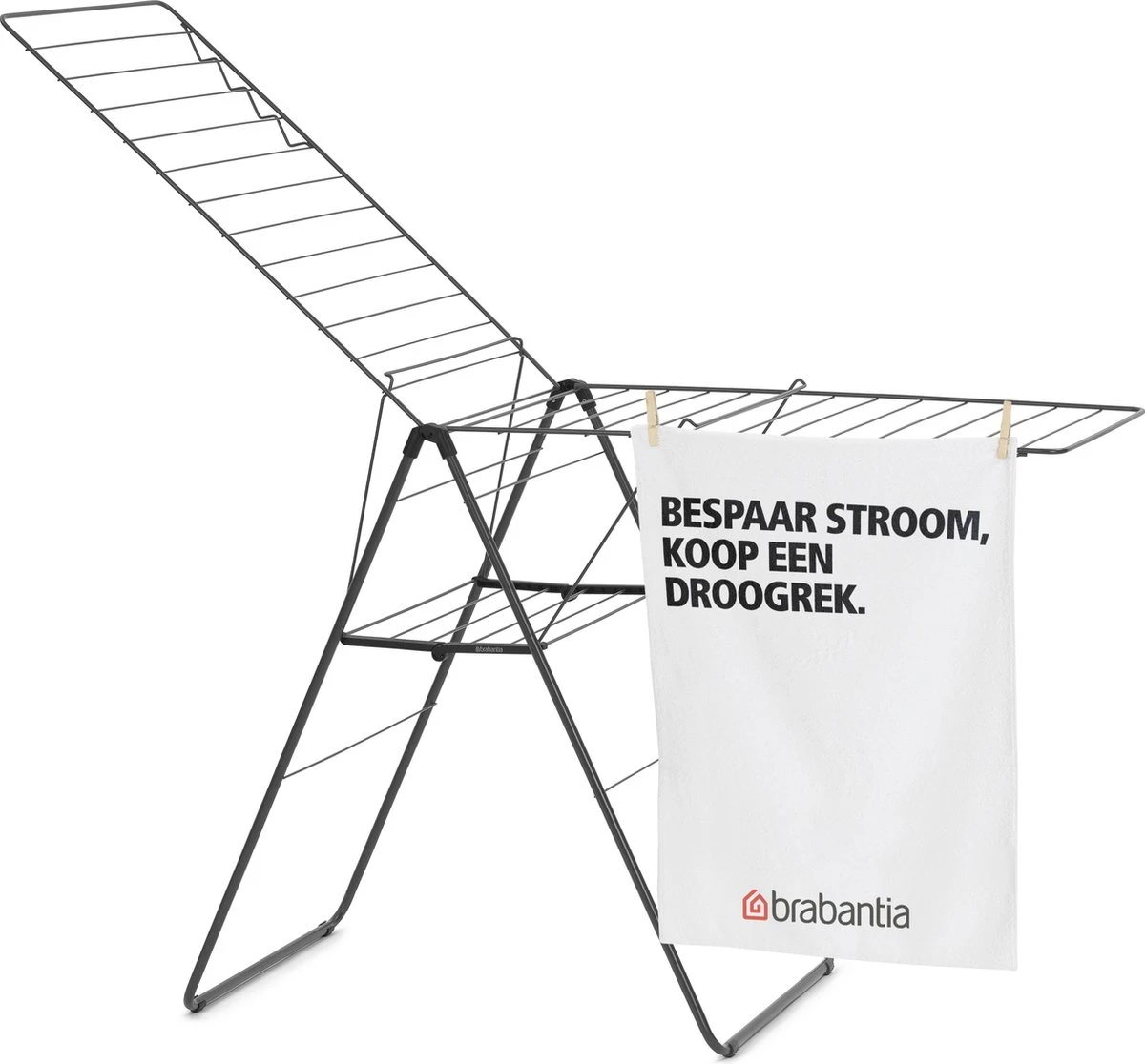 Brabantia HangOn Droogrek Inklapbaar - 25 Meter - Matt Black 9 Brabantia HangOn Droogrek Inklapbaar - 25 Meter - Matt Black - Afbeelding 7