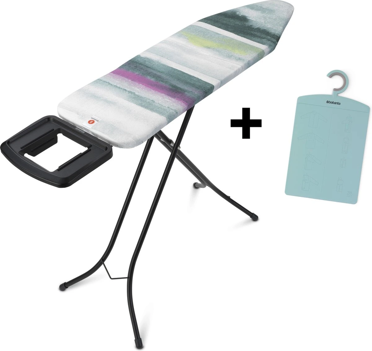 Brabantia Strijkplank B - Met Strijkerhouder - 124x38 Cm - Morning Breeze 4 Brabantia Strijkplank B - Met Strijkerhouder - 124x38 Cm - Morning Breeze - Afbeelding 2
