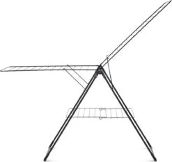 Brabantia Droogrek Inklapbaar T Model - Met Wasknijpertasje - 20 M - Matt Black -Brabantia 1200x1134 1