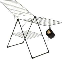 Brabantia Droogrek Inklapbaar T Model - Met Wasknijpertasje - 20 M - Matt Black