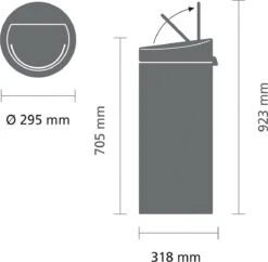 Brabantia Touch Bin Prullenbak - 30 L - Soft Beige -Brabantia 1200x1177 1