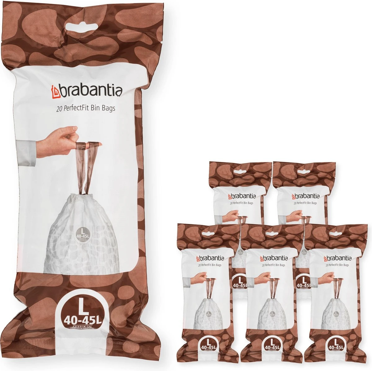 Brabantia PerfectFit Vuilniszakken - 40 - 45 L - Code L - 6 Rollen X 20 Stuks 3 Brabantia PerfectFit Vuilniszakken - 40 - 45 L - Code L - 6 Rollen X 20 Stuks