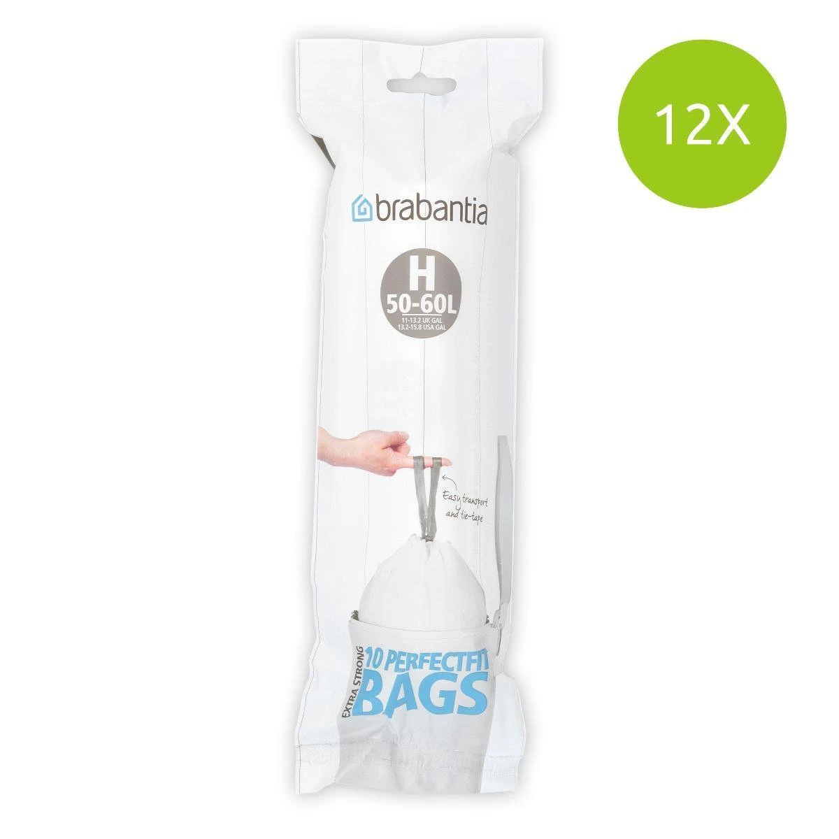 Brabantia PerfectFit Vuilniszakken - 50/60 L - Code H - 12 Rollen X 10 Stuks 4 Brabantia PerfectFit Vuilniszakken - 50/60 L - Code H - 12 Rollen X 10 Stuks - Afbeelding 2