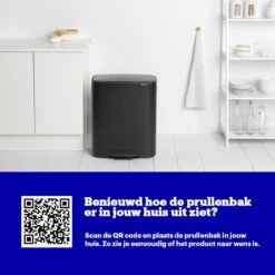 Brabantia Bo Prullenbak - 2 X 30 L - Matt Black -Brabantia 1200x1200 496
