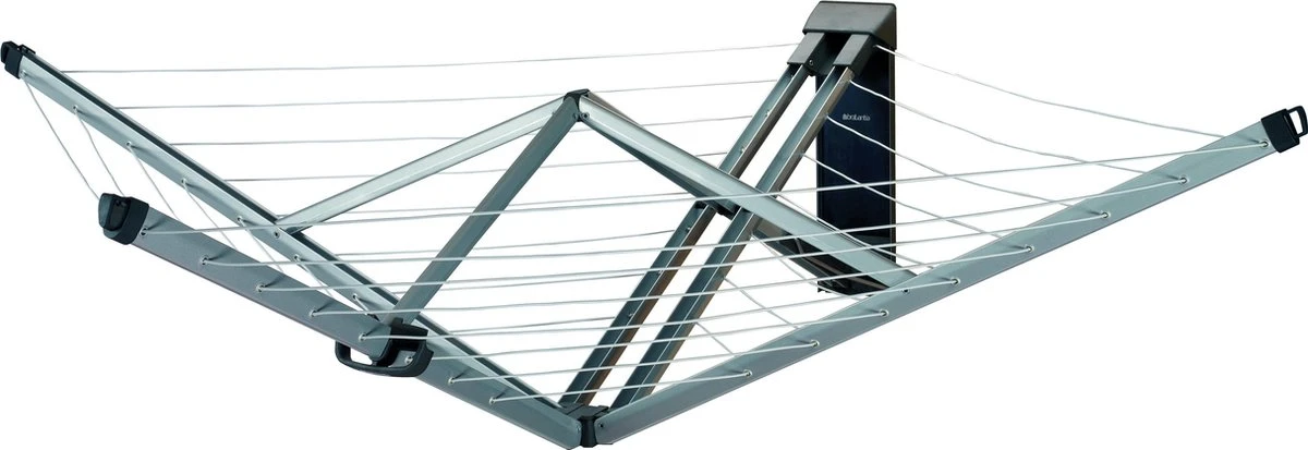 Brabantia WallFix Wanddroger - Met Beschermhoes - 24 M - Metallic Grey