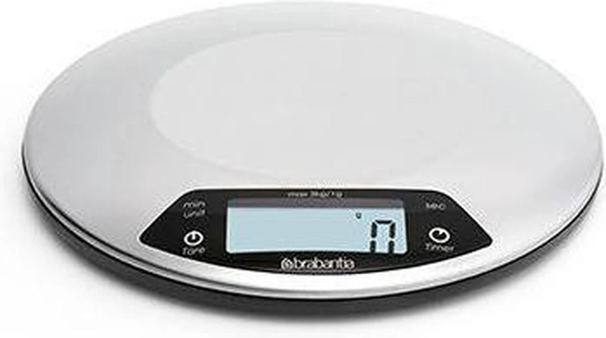 Brabantia Profile Keukenweegschaal - Rond - Met Kookwekker - RVS 7 Brabantia Profile Keukenweegschaal - Rond - Met Kookwekker - RVS - Afbeelding 5