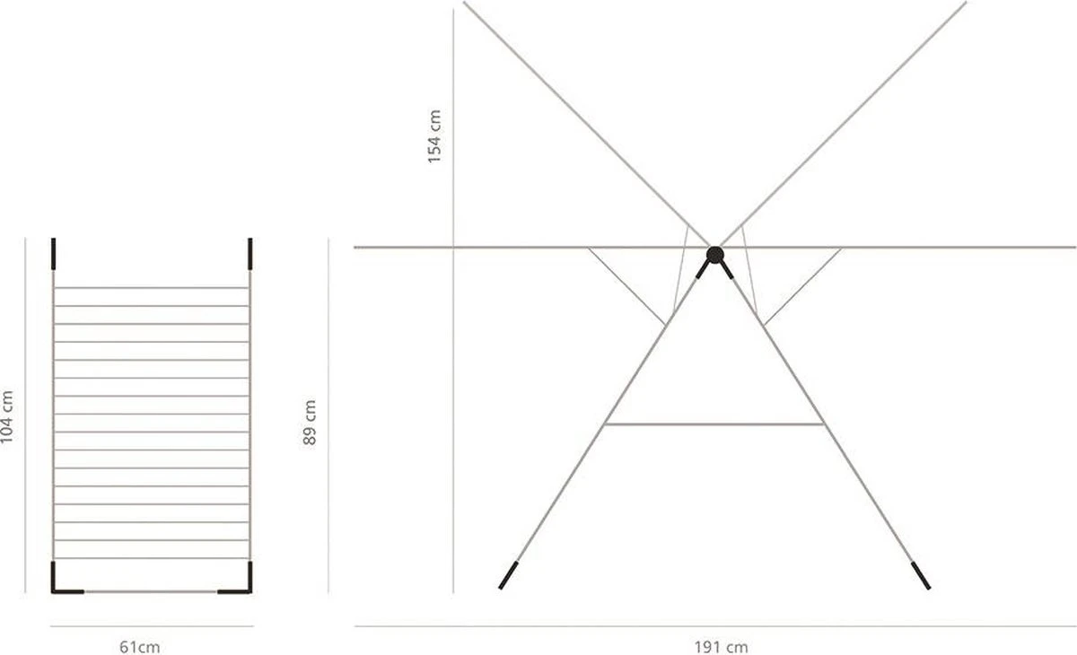 Brabantia Droogrek Inklapbaar T Model - 20 M - Metallic Grey 5 Brabantia Droogrek Inklapbaar T Model - 20 M - Metallic Grey - Afbeelding 3