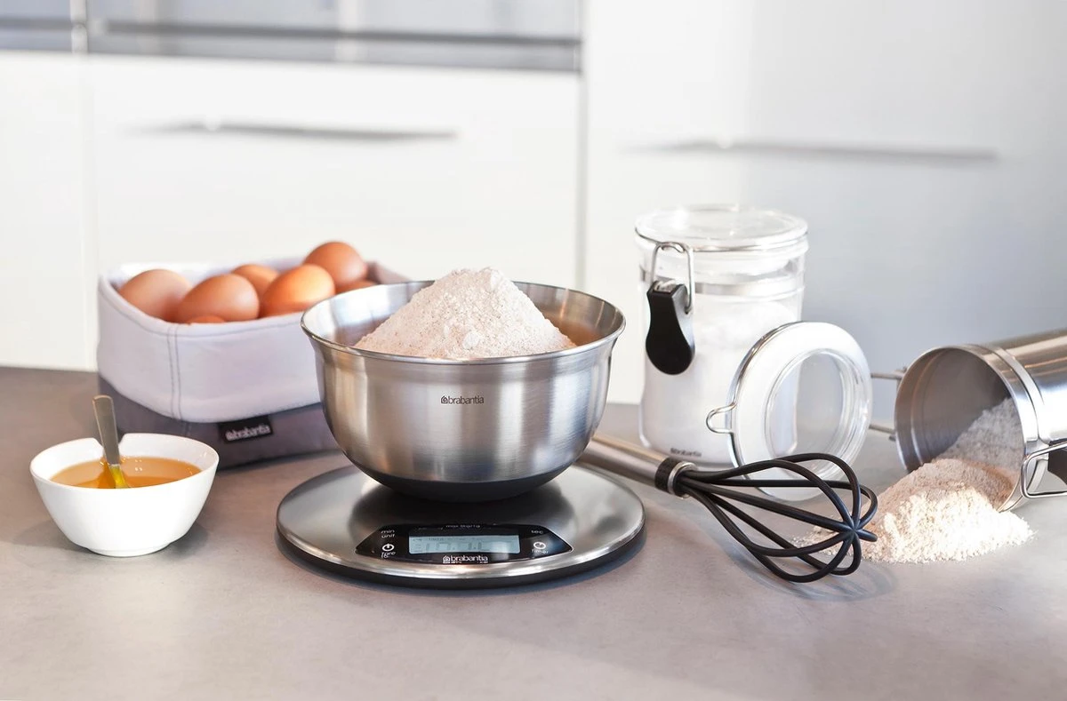 Brabantia Profile Keukenweegschaal - Rond - Met Kookwekker - RVS 6 Brabantia Profile Keukenweegschaal - Rond - Met Kookwekker - RVS - Afbeelding 4