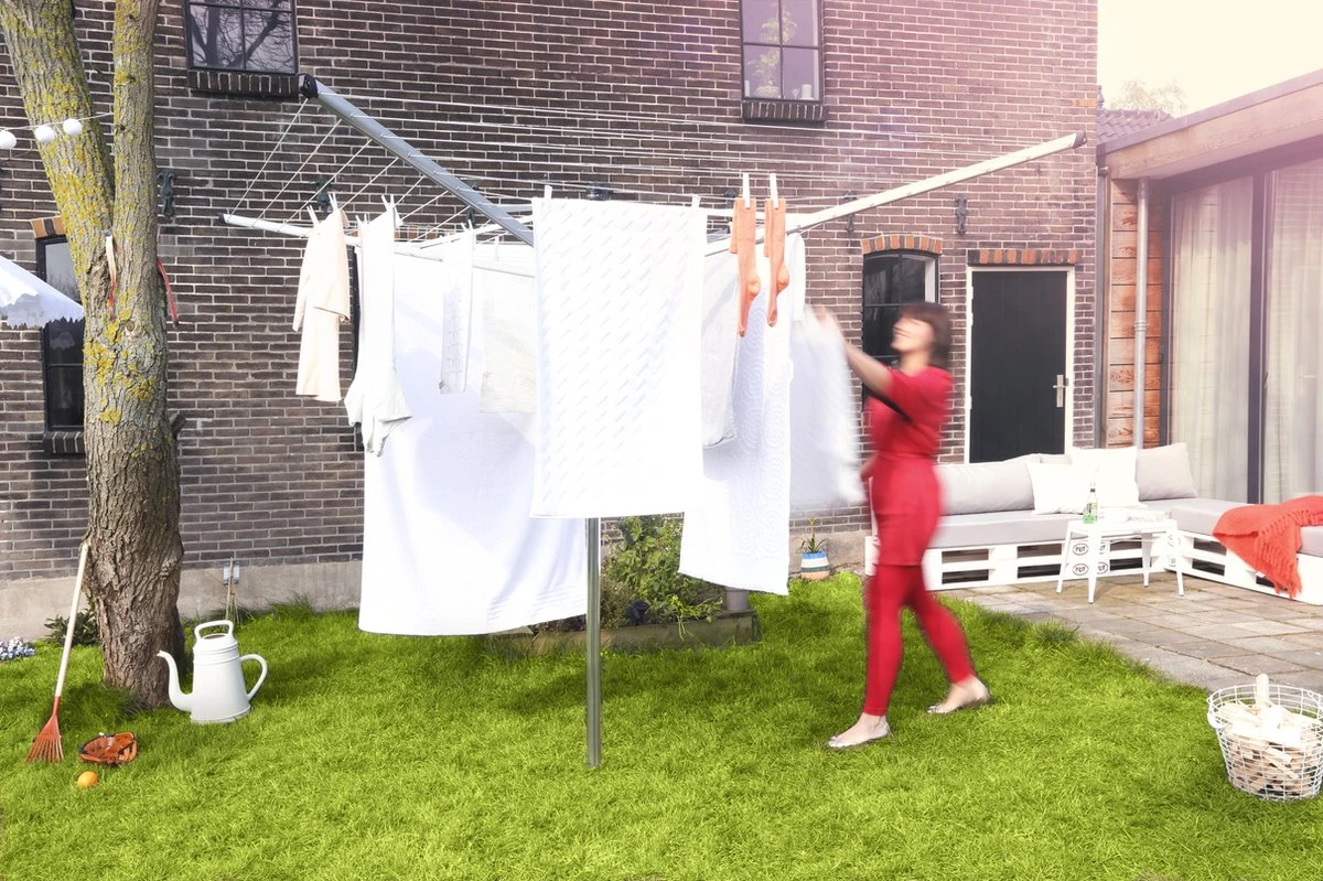 Brabantia Lift-O-Matic Droogmolen Met Grondanker - 60 M 8 Brabantia Lift-O-Matic Droogmolen Met Grondanker - 60 M - Afbeelding 6