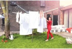 Brabantia Lift-O-Matic Droogmolen Met Grondanker En Beschermhoes - 50 M - Metallic Grey -Brabantia 1200x817