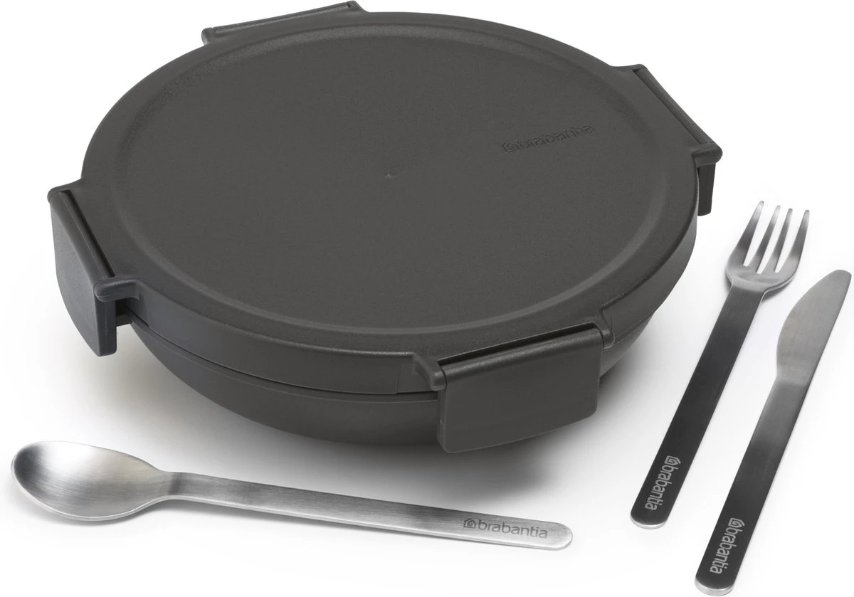 Brabantia Make & Take Lunchkom - 1 L - Kunststof - Dark Grey 8 Brabantia Make & Take Lunchkom - 1 L - Kunststof - Dark Grey - Afbeelding 6