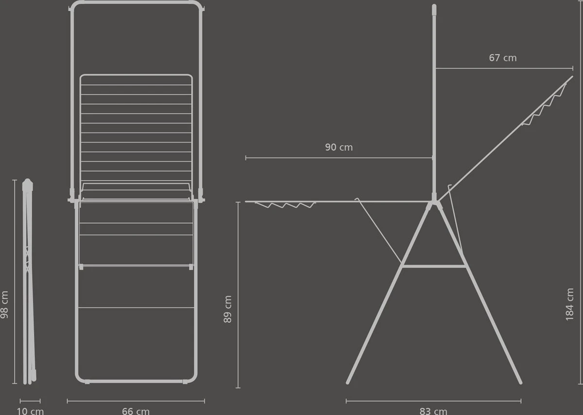Brabantia HangOn Droogrek Inklapbaar - 25 Meter - Met Stang - Matt Black 18 Brabantia HangOn Droogrek Inklapbaar - 25 Meter - Met Stang - Matt Black - Afbeelding 16