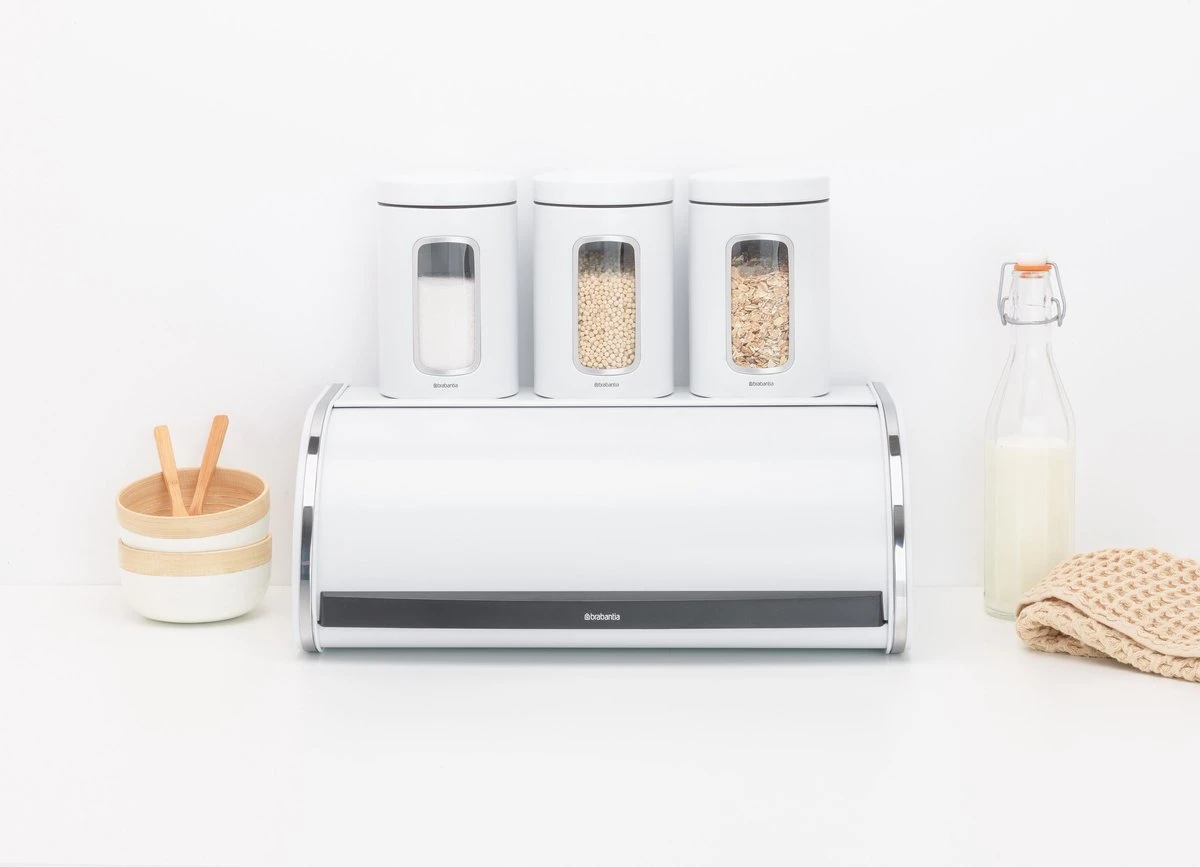 Brabantia Broodtrommel - Met Schuifdeksel - White 8 Brabantia Broodtrommel - Met Schuifdeksel - White - Afbeelding 6