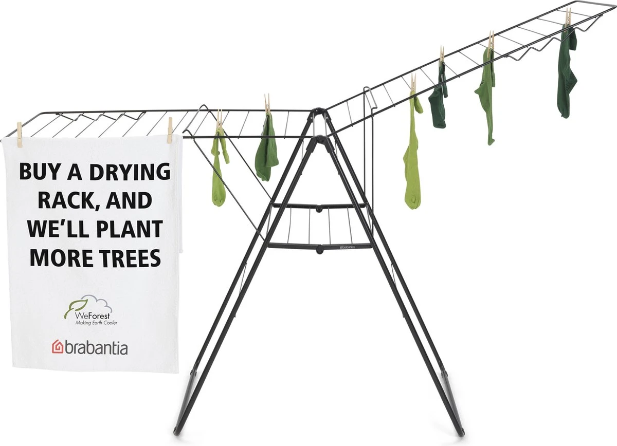 Brabantia HangOn Droogrek Inklapbaar - 25 Meter - Matt Black 10 Brabantia HangOn Droogrek Inklapbaar - 25 Meter - Matt Black - Afbeelding 8