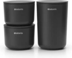 Brabantia ReNew Opbergpotjes - 3-delig - Dark Grey -Brabantia 1200x973
