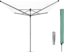 Brabantia Lift-O-Matic Droogmolen Met Grondanker En Beschermhoes - 60 M - Metallic Grey -Brabantia 1200x980 1