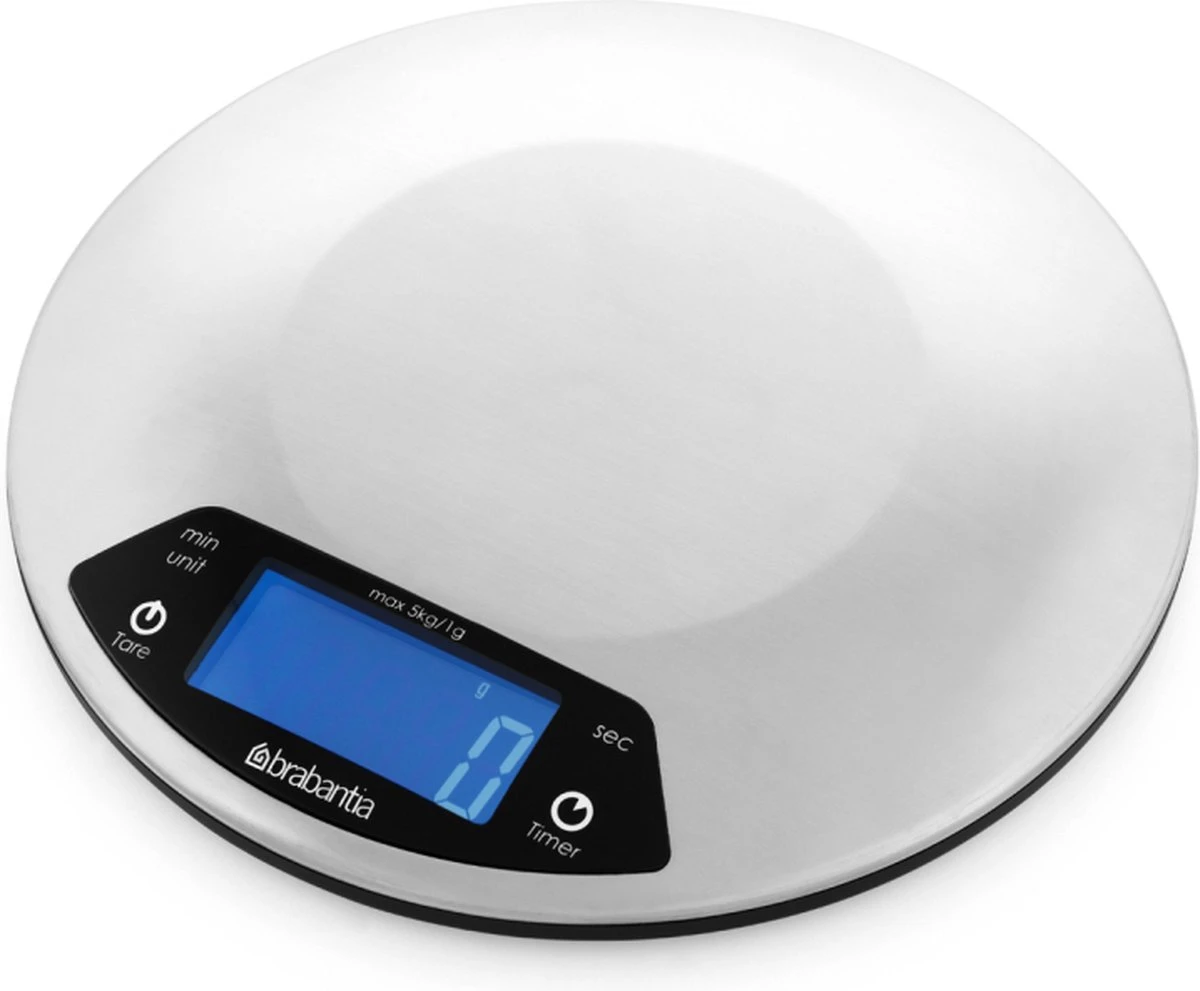 Brabantia Profile Keukenweegschaal - Rond - Met Kookwekker - RVS 8 Brabantia Profile Keukenweegschaal - Rond - Met Kookwekker - RVS - Afbeelding 6