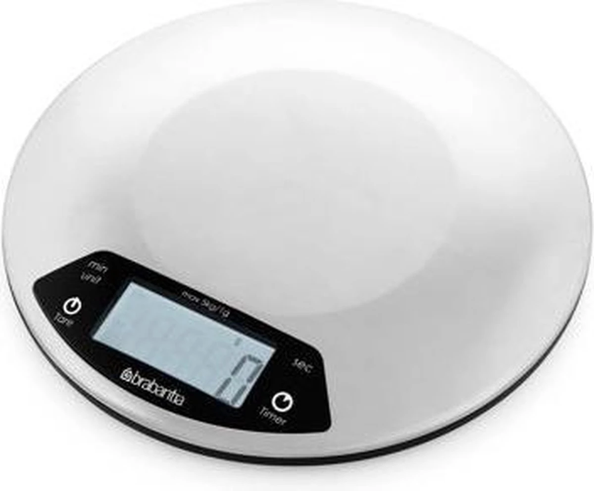 Brabantia Profile Keukenweegschaal - Rond - Met Kookwekker - RVS 11 Brabantia Profile Keukenweegschaal - Rond - Met Kookwekker - RVS - Afbeelding 9