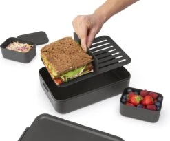 Brabantia Make & Take Bento Lunchbox Incl Bentobox - Large - Kunststof - Dark Grey -Brabantia 1200x996 1