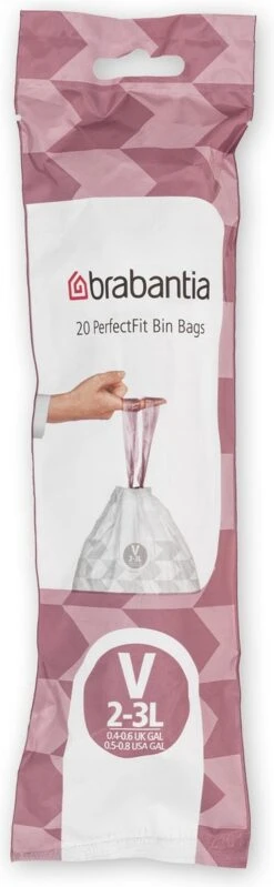 Brabantia PerfectFit Vuilniszakken - 2 - 3 L - Code V - 10 Rollen X 20 Stuks -Brabantia 371x1200