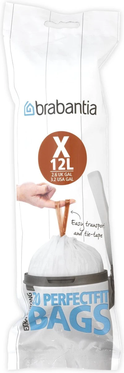Brabantia PerfectFit Composteerbare Vuilniszakken - 10/12 L - Code X - 12 Rollen X 10 Stuks 4 Brabantia PerfectFit Composteerbare Vuilniszakken - 10/12 L - Code X - 12 Rollen X 10 Stuks - Afbeelding 2