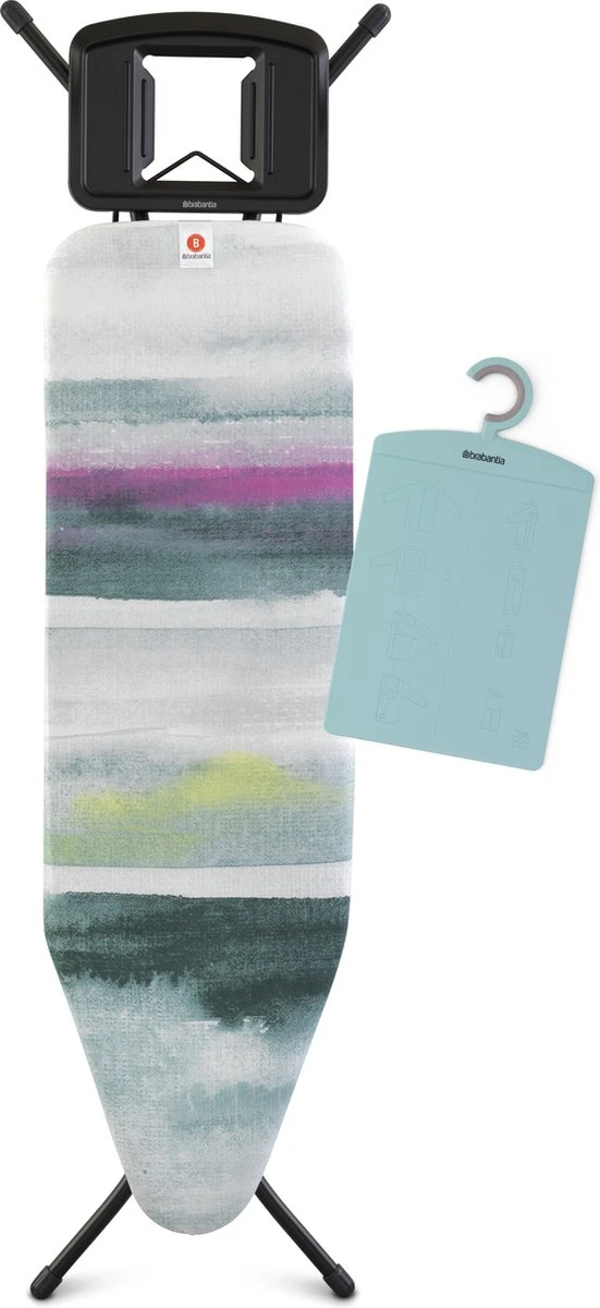 Brabantia Strijkplank B - Met Strijkerhouder - 124x38 Cm - Morning Breeze 7 Brabantia Strijkplank B - Met Strijkerhouder - 124x38 Cm - Morning Breeze - Afbeelding 5