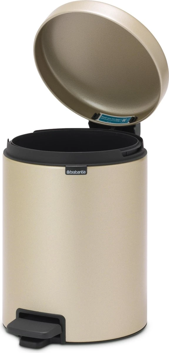Brabantia NewIcon Prullenbak - 3 L - Metallic Gold 10 Brabantia NewIcon Prullenbak - 3 L - Metallic Gold - Afbeelding 8