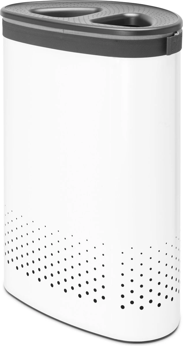 Brabantia Wasmand Met Deksel - 55 L - White / Dark Grey Kunststof Deksel 8 Brabantia Wasmand Met Deksel - 55 L - White / Dark Grey Kunststof Deksel - Afbeelding 6