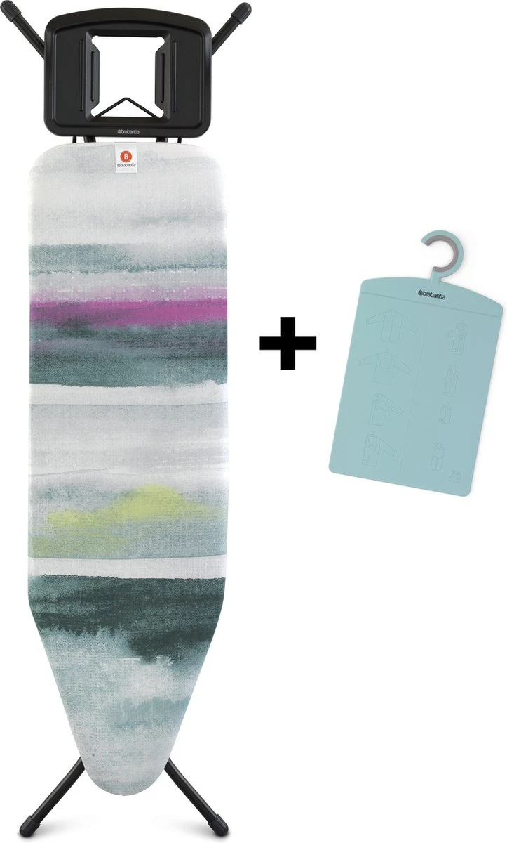 Brabantia Strijkplank B - Met Strijkerhouder - 124x38 Cm - Morning Breeze 3 Brabantia Strijkplank B - Met Strijkerhouder - 124x38 Cm - Morning Breeze