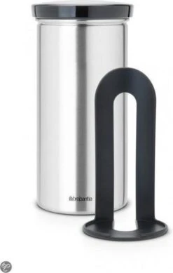Brabantia Voorraadbus Voor 18 Koffie- En Theepads - Matt Steel Fingerprint Proof / Grijze Deksel -Brabantia 761x1200 1
