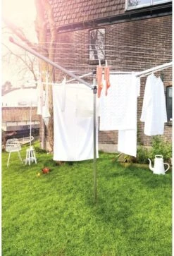 Brabantia Lift-O-Matic Droogmolen Met Grondanker En Beschermhoes - 60 M - Metallic Grey -Brabantia 816x1200