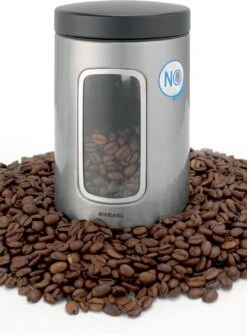 Brabantia Voorraadbus - 1,4 L - Matt Steel Fingerprint Proof / Matt Black Deksel - Met Venster 14 Brabantia Voorraadbus - 1,4 L - Matt Steel Fingerprint Proof / Matt Black Deksel - Met Venster -Brabantia 882x1200